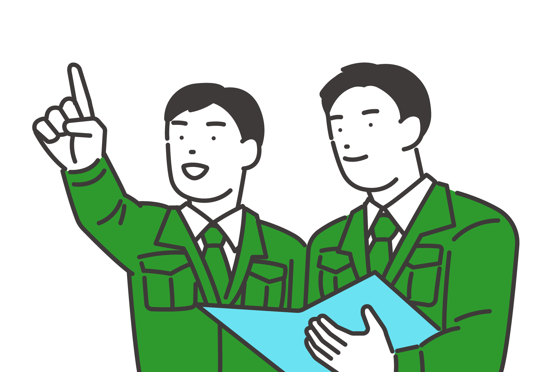 専門知識を持ったスタッフによる対応のイラスト